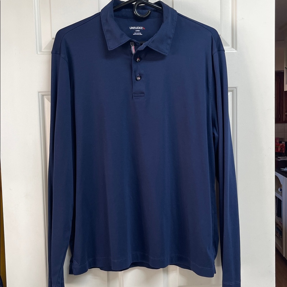 UNTUCKit Dark Blue Long Sleeve Polo